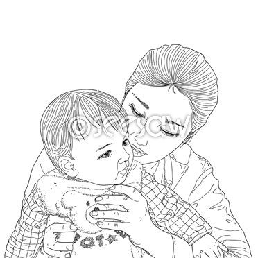다정한 엄마와 아기