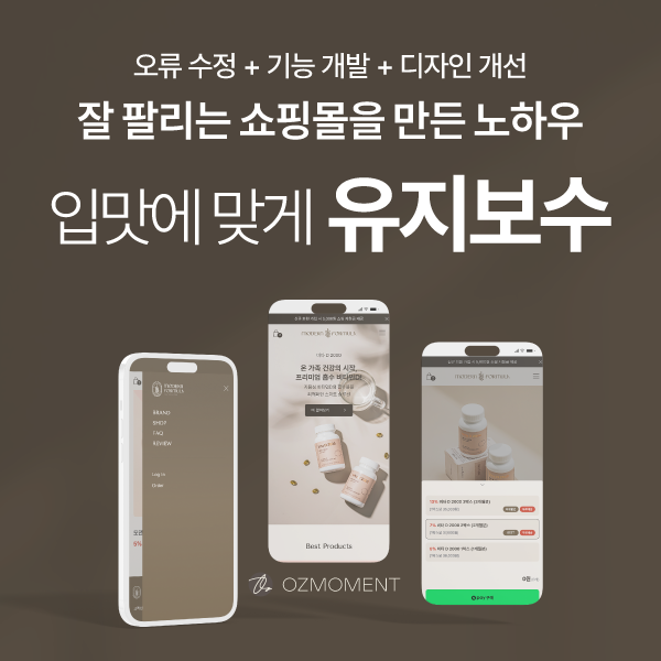 홈페이지 쇼핑몰 유지보수